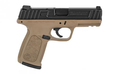 Smith & Wesson SD9, Striker Fired, Semi-automatic, Polymer Frame Pistol, Full Size, 9MM, 4" Barrel, Black Slide, Flat Dark Earth Frame, Fixed Sights, 16 Rounds, 2 Magazines 11998