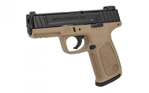 Smith & Wesson SD9, Striker Fired, Semi-automatic, Polymer Frame Pistol, Full Size, 9MM, 4" Barrel, Black Slide, Flat Dark Earth Frame, Fixed Sights, 16 Rounds, 2 Magazines 11998