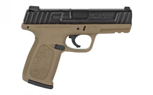 Smith & Wesson SD40, Striker Fired, Semi-automatic, Polymer Frame Pistol, Full Size, 40 S&W, 4" Barrel, Black Slide, Flat Dark Earth Frame, Fixed Sights, 14 Rounds, 2 Magazines 11999