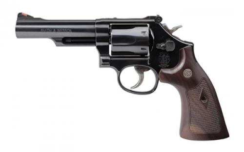 Smith & Wesson Model 19, Classic, Double Action/Single Action, Metal Frame Revolver, K-Frame, 357 Magnum/38 Special +P, 4.25 Barrel, Carbon Steel Frame, Blue Finish, Wood Grips, Red Ramp Front Sight, Adjustable Rear Sight, 6 Rounds 12040