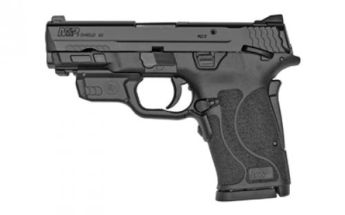 Smith & Wesson M&P9 SHIELD EZ M2.0, Internal Hammer Fired, Semi-automatic, Polymer Frame Pistol, Micro-Compact, 9MM, 3.68 Barrel, Armornite Finish, Black, 3-Dot Sights, Manual Thumb Safety, 8 Rounds, Red Crimson Trace Laser, 2 Magazines 12438