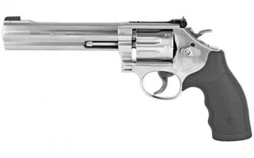 Smith & Wesson Model 648, Double Action, Metal Frame Revolver, K-Frame, 22 WMR, 6 Barrel, Stainless Steel, Synthetic Grip, Adjustable Sights, 8 Rounds, Integral Locking System 12460