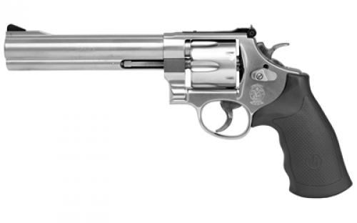 Smith & Wesson Model 610, Massachusetts Compliant, Double Action, Metal Frame Revolver, N-Frame, 10MM, 6.5 Barrel, Stainless Steel, Matte Finish, Synthetic Grips, Adjustable Rear Sight, 6 Rounds, (3) 6-Shot Moon Clips 12462