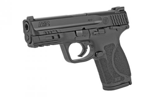 Smith & Wesson M&P M2.0, Striker Fired, Semi-automatic, Polymer Frame Pistol, Compact, 9MM, 4" Barrel, Armornite Finish, Black, Fixed Sights, Manual Thumb Safety, 10 Rounds, 2 Magazines 12465