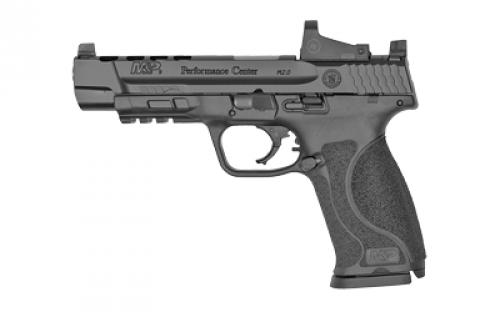 Smith & Wesson M&P M2.0, Performance Center C.O.R.E., Striker Fired, Semi-automatic, Polymer Frame Pistol, Full Size, 9MM, 5 Ported Barrel, Armornite Finish, Black, Interchangeable Back Straps, Suppressor Sights, 17 Rounds, Crimson Trace Red Dot, Optics Ready Slide, Performance Center Tuned Action, Cleaning Kit, 2 Magazines 12470