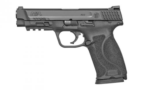 Smith & Wesson M&P M2.0, Massachusetts Compliant, Striker Fired, Semi-automatic, Polymer Frame Pistol, Full Size, 45 ACP, 4.6 Barrel, Armornite Finish, Black, 3 Dot Sights, 10 Rounds, 10lb Trigger Pull, 2 Magazines 13007