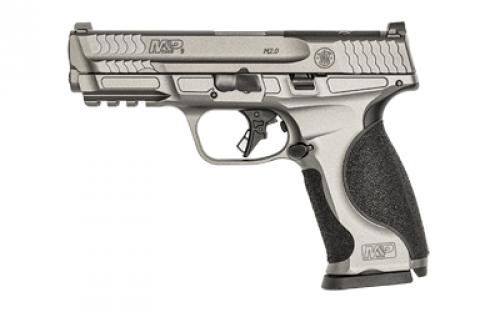 Smith & Wesson M&P9 M2.0 Metal, Striker Fired, Semi-automatic, Aluminum Frame Pistol, Compact, 9MM, 4.25 Barrel, Cerakote Finish, Tungsten Gray, Fixed Sights, No Manual Safety, Interchangeable Grip Inserts, Optics Ready, 17 Rounds, 2 Magazines 13194