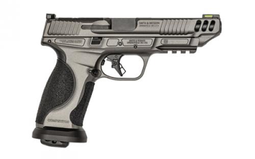 Smith & Wesson M&P M2.0, Competitor, Striker Fired, Semi-automatic, Full Size, Metal Frame Pistol, 9MM, 5" Barrel, Cerakote Finish, Tungsten Gray Stainless Steel Frame, Armornite Finish Barrel, Optics Ready, Non-Manual Safety, Fiber Optic Front Sight, Blacked out Rear Sight, 10 Rounds, 4 Magazines 13198