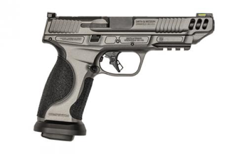 Smith & Wesson M&P M2.0, Competitor, Striker Fired, Semi-automatic, Full Size, Metal Frame Pistol, 9MM, 5" Barrel, Cerakote Finish, Tungsten Gray Stainless Steel Frame, Armornite Finish Barrel, Optics Ready, No Manual Safety, Fiber Optic Front Sight, Blacked out Rear Sight, 17 Rounds, 4 Magazines 13199