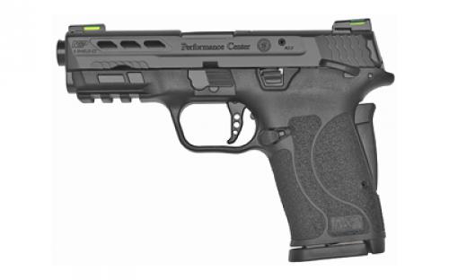 Smith & Wesson M&P9 Shield EZ, Performance Center, Internal Hammer Fired, Semi-automatic, Polymer Frame Pistol, Micro-Compact, 9MM, 3.8 Ported Barrel, Armornite Finish, Black, HiViz Litewave H3 Tritium/Lightpipe Sights, Manual Thumb Safety, 8 Rounds, Performance Center Aluminum Trigger, Cleaning Kit, 2 Magazines 13223