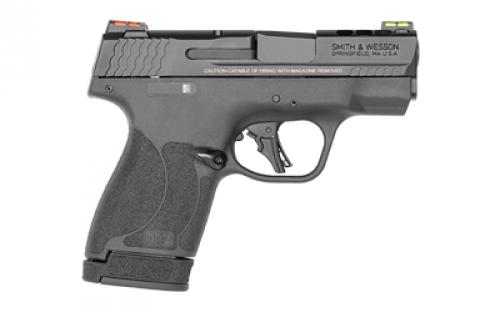 Smith & Wesson M&P9, Shield Plus, Performance Center, Striker Fired, Semi-automatic, Polymer Frame Pistol, Micro-Compact, 9MM, 3.1" Ported Barrel, Armornite Finish, Black, Fiber Optic Sights, Manual Thumb Safety, EDC Kit (Oasis Liner Lock, Folding Knife and Delta Force CS LED Flashlight), Flat Face Trigger, 2 Magazines, (1) 10-Round and (1) 13-Round, BLEM (Damaged Case) 13255