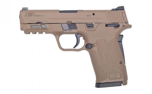 Smith & Wesson M&P9 SHIELD EZ M2.0, Internal Hammer Fired, Semi-automatic, Polymer Frame Pistol, Micro-Compact, 9MM, 3.675 Barrel, Armornite Finish, Flat Dark Earth, 3-Dot Sights, Manual Thumb Safety, 8 Rounds, 2 Magazines 13314