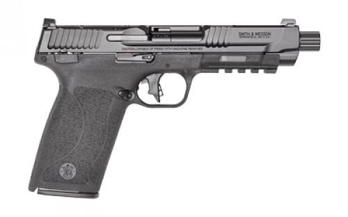 Smith & Wesson M&P, Semi-automatic, Internal Hammer Fired, Full Size, 5.7X28MM, 5" Threaded Barrel, Optics Ready, No Manual Thumb Safety, Optic Height Sights, Black, 22 Rounds, 2 Magazines 13348