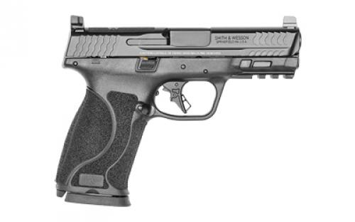 Smith & Wesson M&P M2.0, Striker Fired, Semi-automatic, Polymer Frame Pistol, Full Size, 10MM, 4" Barrel, Armornite Finish, Black, Optic Height White 3 Dot Sights, No Thumb Safety, 15 Rounds, Optics Ready Slide, 2 Magazines 13389