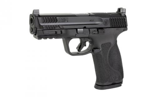 Smith & Wesson M&P M2.0, Striker Fired, Semi-automatic, Polymer Frame Pistol, Full Size, 9MM, 4.25" Barrel, Armornite Finish, Black, Optic Height Sights, Optics Ready, No Manual Safety, Flat Face Trigger with Integrated Trigger Safety, 17 Rounds, 2 Magazines 13564