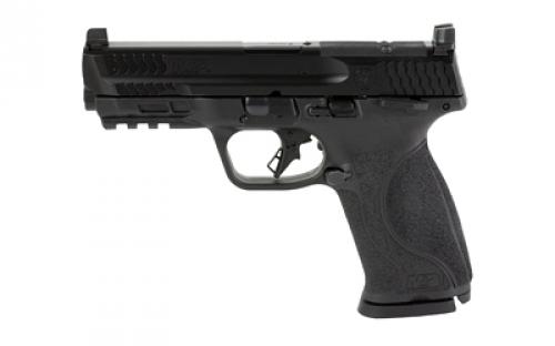 Smith & Wesson M&P M2.0, Striker Fired, Semi-automatic, Polymer Frame Pistol, Full Size, 9MM, 4.25 Barrel, Armornite Finish, Black, Optic Height Sights, Optics Ready, Thumb Safety, Flat Face Trigger with Integrated Trigger Safety, 17 Rounds, 2 Magazines 13567