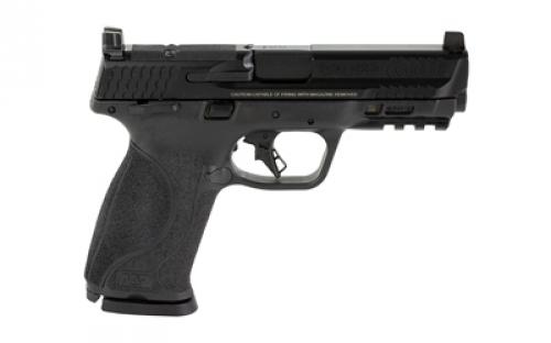 Smith & Wesson M&P M2.0, Striker Fired, Semi-automatic, Polymer Frame Pistol, Full Size, 9MM, 4.25" Barrel, Armornite Finish, Black, Optic Height Sights, Optics Ready, Thumb Safety, Flat Face Trigger with Integrated Trigger Safety, 17 Rounds, 2 Magazines 13567