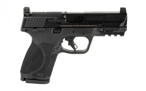 Smith & Wesson M&P M2.0, Striker Fired, Semi-automatic, Polymer Frame Pistol, Compact, 9MM, 4" Barrel, Armornite Finish, Black, Optic Height Sights, Optics Ready, Thumb Safety, Flat Face Trigger with Integrated Trigger Safety, 15 Rounds, 2 Magazines 13568