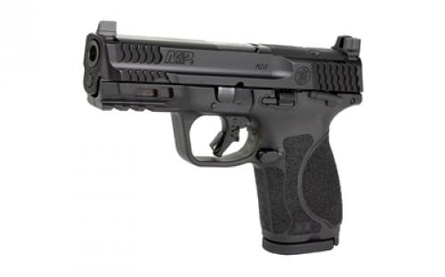 Smith & Wesson M&P M2.0, Striker Fired, Semi-automatic, Polymer Frame Pistol, Compact, 9MM, 4" Barrel, Armornite Finish, Black, Optic Height Sights, Optics Ready, Thumb Safety, Flat Face Trigger with Integrated Trigger Safety, 15 Rounds, 2 Magazines 13568