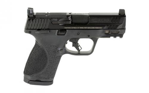 Smith & Wesson M&P M2.0, Striker Fired, Semi-automatic, Polymer Frame Pistol, Compact, 9MM, 3.6" Barrel, Armornite Finish, Black, Optic Height Sights, Optics Ready, Thumb Safety, Flat Face Trigger with Integrated Trigger Safety, 15 Rounds, 2 Magazines, Includes Four Interchangeable Grip Inserts 13570