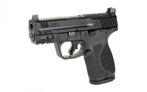 Smith & Wesson M&P M2.0, Striker Fired, Semi-automatic, Polymer Frame Pistol, Compact, 9MM, 3.6" Barrel, Armornite Finish, Black, Optic Height Sights, Optics Ready, Thumb Safety, Flat Face Trigger with Integrated Trigger Safety, 15 Rounds, 2 Magazines, Includes Four Interchangeable Grip Inserts 13570