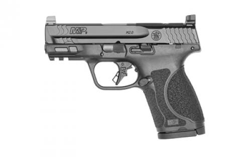Smith & Wesson M&P M2.0, Striker Fired, Semi-automatic, Polymer Frame Pistol, Compact, 9MM, 3.6 Barrel, Armornite Finish, Black, Optic Height Sights, Optics Ready, No Thumb Safety, Flat Face Trigger with Integrated Trigger Safety, 15 Rounds, 2 Magazines, Includes 4 Interchangeable Grips 13571