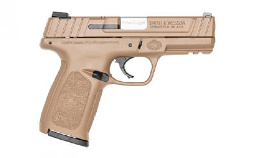 Smith & Wesson SD9VE, Striker Fired, Semi-automatic Pistol, Full Size, Polymer Frame Pistol, 9MM, 4" Barrel, Matte Finish, Flat Dark Earth Slide and Frame, Fixed Sights, 16 Rounds, 2 Magazines 13655