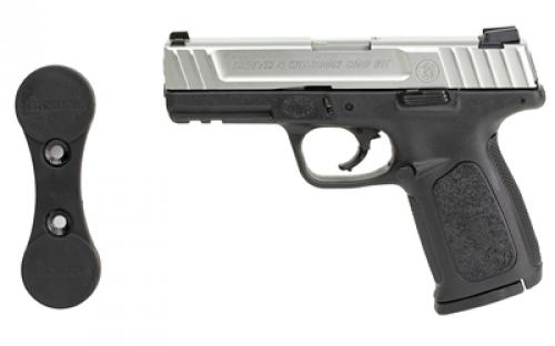 Smith & Wesson SD9VE, Striker Fired, Semi-Automatic, Polymer Frame Pistol, Full Size, 9MM, 4 Barrel, Silver Slide, Black Frame, Fixed Sights, 16 Rounds, 2 Magazines, Comes With Lockdown Gun Concealment Magnet 13662