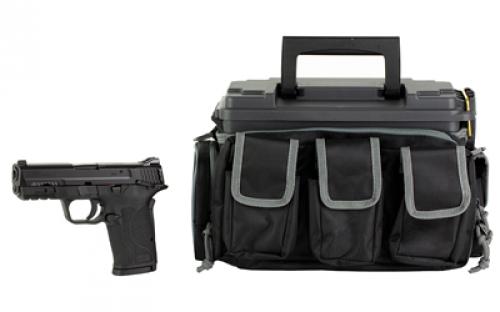 Smith & Wesson M&P9 SHIELD EZ M2.0, Internal Hammer Fired, Semi-automatic, Polymer Frame Pistol, Micro-Compact, 9MM, 3.675 Barrel, Armornite Finish, Black, 3-Dot Sights, Manual Thumb Safety, 8 Rounds, 2 Magazines, Plano X2 Range Bag 13938