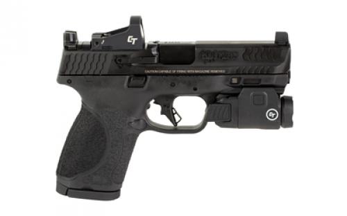 Smith & Wesson M&P M2.0, Semi-automatic, Striker Fired, Compact, 9MM, 4", Black, 15 Rounds, 2 Mags, Crimson Trace Red Dot Optic, Crimson Trace Rail Master Tactical Light, Optics Ready, No Thumb Safety, Optic Height Sights, Polymer, Armornite 13948