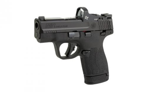 Smith & Wesson Shield Plus, M&P9, Semi-automatic, Striker Fired, Micro Compact, 9MM, 3.1", Black, 13 Rounds, 2 Magazines, Optics Ready, Thumb Safety, Night Sights, Polymer, Armornite, Includes Crimson Trace Red Dot 13951