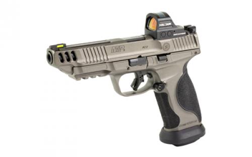 Smith & Wesson Performance Center M&P9 M2.0 Competitor, Striker Fired, Semi-automatic, Metal Frame Pistol, Full Size, 9mm, 5" Barrel, Cerakote Finish, Tungsten Gray, Ported Slide, Fiber Optic Front Sight, Serrated Blacked Out Rear Sight, 17 Rounds, 4 Magazines, Includes HS407C X2 Red Dot Optic 13954