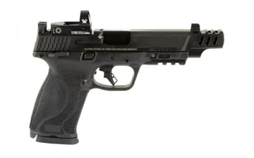 Smith & Wesson M&P M2.0, Striker Fired, Semi-automatic, Polymer Frame Pistol, Full Size, 10MM, 5.6" Barrel, Ported Slide, Armornite Finish, Black, Optic Height Night Sights, Manual Thumb Safety, 15 Rounds, 2 Magazines, Includes Vortex Venom Red Dot, BLEM (Damaged Packaging) 13970