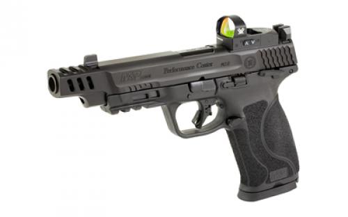 Smith & Wesson M&P M2.0, Striker Fired, Semi-automatic, Polymer Frame Pistol, Full Size, 10MM, 5.6" Barrel, Ported Slide, Armornite Finish, Black, Optic Height Night Sights, Manual Thumb Safety, 15 Rounds, 2 Magazines, Includes Vortex Venom Red Dot, BLEM (Damaged Packaging) 13970