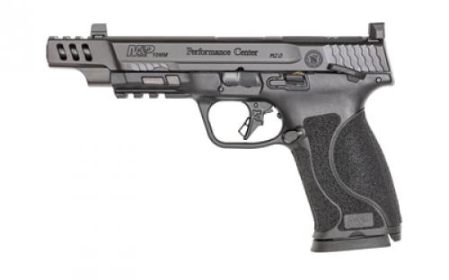 Smith & Wesson M&P M2.0, Striker Fired, Semi-automatic, Polymer Frame Pistol, Full Size, 10MM, 5.6 Barrel, Ported Slide, Armornite Finish, Black, Optic Height Night Sights, Manual Thumb Safety, 15 Rounds, 2 Magazines, Includes Vortex Venom Red Dot 13970