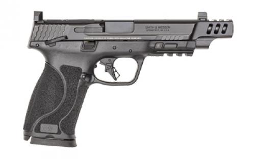 Smith & Wesson M&P M2.0, Striker Fired, Semi-automatic, Polymer Frame Pistol, Full Size, 10MM, 5.6" Barrel, Ported Slide, Armornite Finish, Black, Optic Height Night Sights, Manual Thumb Safety, 15 Rounds, 2 Magazines, Includes Vortex Venom Red Dot 13970