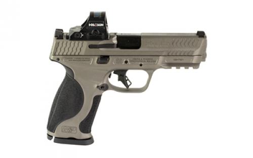 Smith & Wesson M&P9 M2.0 Metal, Striker Fired, Semi-automatic, Metal Frame Pistol, Full Size, 9MM, 4.25" Barrel, Cerakote Finish, Tungsten Gray, Three Dot Sights, 17 Rounds, 2 Magazines, Includes Holosun HS407C X2 Red Dot Optic 13971