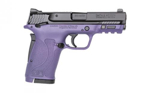 Smith & Wesson M&P 380 SHIELD EZ M2.0, Internal Hammer Fired, Semi-automatic Pistol, Polymer Frame Pistol, Micro-Compact, 380ACP, 3.675" Barrel, Cerakote Finish, Black Slide, Purple Frame, 3-Dot Sights, Manual Thumb Safety, 8 Rounds, 2 Magazines, BLEM (Damaged Packaging) 14017