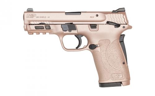 Smith & Wesson M&P 380 SHIELD EZ M2.0, Internal Hammer Fired, Semi-automatic Pistol, Polymer Frame Pistol, Micro-Compact, 380ACP, 3.675 Barrel, Cerakote Finish, Rose Gold, 3-Dot Sights, Manual Thumb Safety, 8 Rounds, 2 Magazines 14024