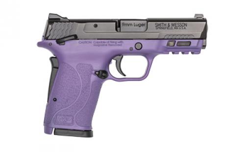 Smith & Wesson M&P9 SHIELD EZ M2.0, Internal Hammer Fired, Semi-automatic, Polymer Frame Pistol, Micro-Compact, 9MM, 3.68" Barrel, Cerakote Finish, Black Slide, Purple Frame, 3-Dot Sights, Manual Thumb Safety, 8 Rounds, 2 Magazines 14094