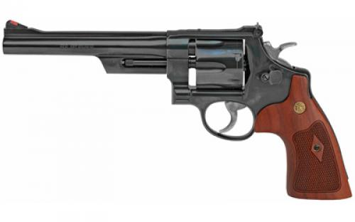 Smith & Wesson Model 29, Classic, Double Action, Metal Frame Revolver, N-Frame, 44 Magnum, 6.5 Barrel, Carbon Steel, Blued Finish, Wood Grips, Adjustable Sights, 6 Rounds, Hard Plastic Case and Wood Presentation Box 150145