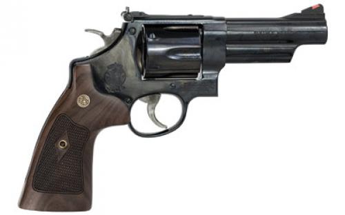 Smith & Wesson Model 29, Classic, Double Action, Metal Frame Revolver, N-Frame, 44 Magnum, 4 Barrel, Carbon Steel, Blued Finish, Wood Grips, Adjustable Sights, 6 Rounds 150254