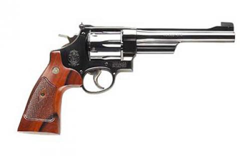 Smith & Wesson Model 25, Classic, Double Action, Metal Frame Revolver, N-Frame, 45 Long Colt, 6.5 Barrel, Carbon Steel, Blued Finish, Wood Grips, Adjustable Sights, 6 Rounds 150256