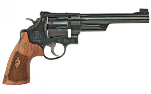 Smith & Wesson Model 27, Classic, Double Action, Metal Frame Revolver, N-Frame, 357 Magnum, 6.5" Barrel, Carbon Steel, Blued Finish, Adjustable Sights, Walnut Grips, 6 Rounds 150341