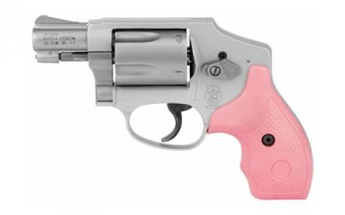 Smith & Wesson Model 642, Double Action Only, Metal Frame Revolver, J-Frame, 38 Special +P, 1.88 Barrel, Alloy, Stainless Finish, Pink Grips, Integral Sights, 5 Rounds 150466