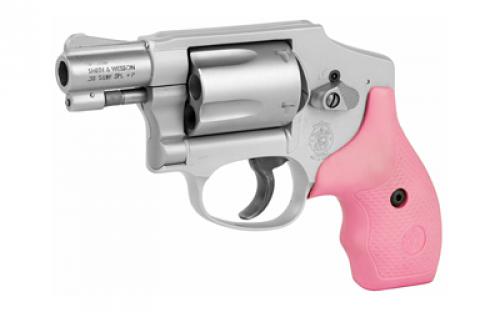 Smith & Wesson Model 642, Double Action Only, Metal Frame Revolver, J-Frame, 38 Special +P, 1.88" Barrel, Alloy, Stainless Finish, Pink Grips, Integral Sights, 5 Rounds 150466