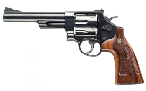 Smith & Wesson Model 57, Classic, Double Action, Metal Frame Revolver, N-Frame, 41 Magnum, 6 Barrel, Carbon Steel, Blued Finish, Wood Grips, Adjustable Sights, 6 Rounds 150481