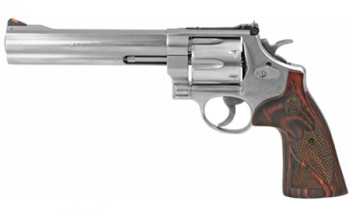 Smith & Wesson 629 Deluxe, Double Action, Metal Frame Revolver, N-Frame, 44 Magnum, 6.5 Barrel, Stainless Steel, Silver, Wood Grips, Adjustable Sights, 6 Rounds, BLEM (Damaged Case) 150714