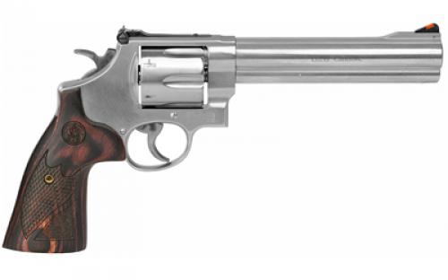 Smith & Wesson 629 Deluxe, Double Action, Metal Frame Revolver, N-Frame, 44 Magnum, 6.5" Barrel, Stainless Steel, Silver, Wood Grips, Adjustable Sights, 6 Rounds, BLEM (Damaged Case) 150714