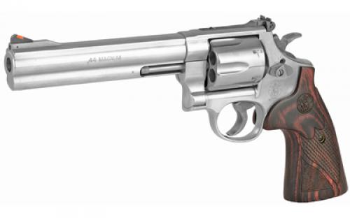 Smith & Wesson 629 Deluxe, Double Action, Metal Frame Revolver, N-Frame, 44 Magnum, 6.5" Barrel, Stainless Steel, Silver, Wood Grips, Adjustable Sights, 6 Rounds, BLEM (Damaged Case) 150714